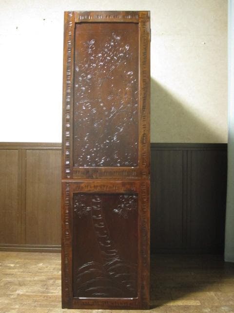 伝統工芸 軽井沢彫り 栃 無垢材 桜 彫刻 和箪笥/衣装箪笥/整理箪笥/着物箪笥