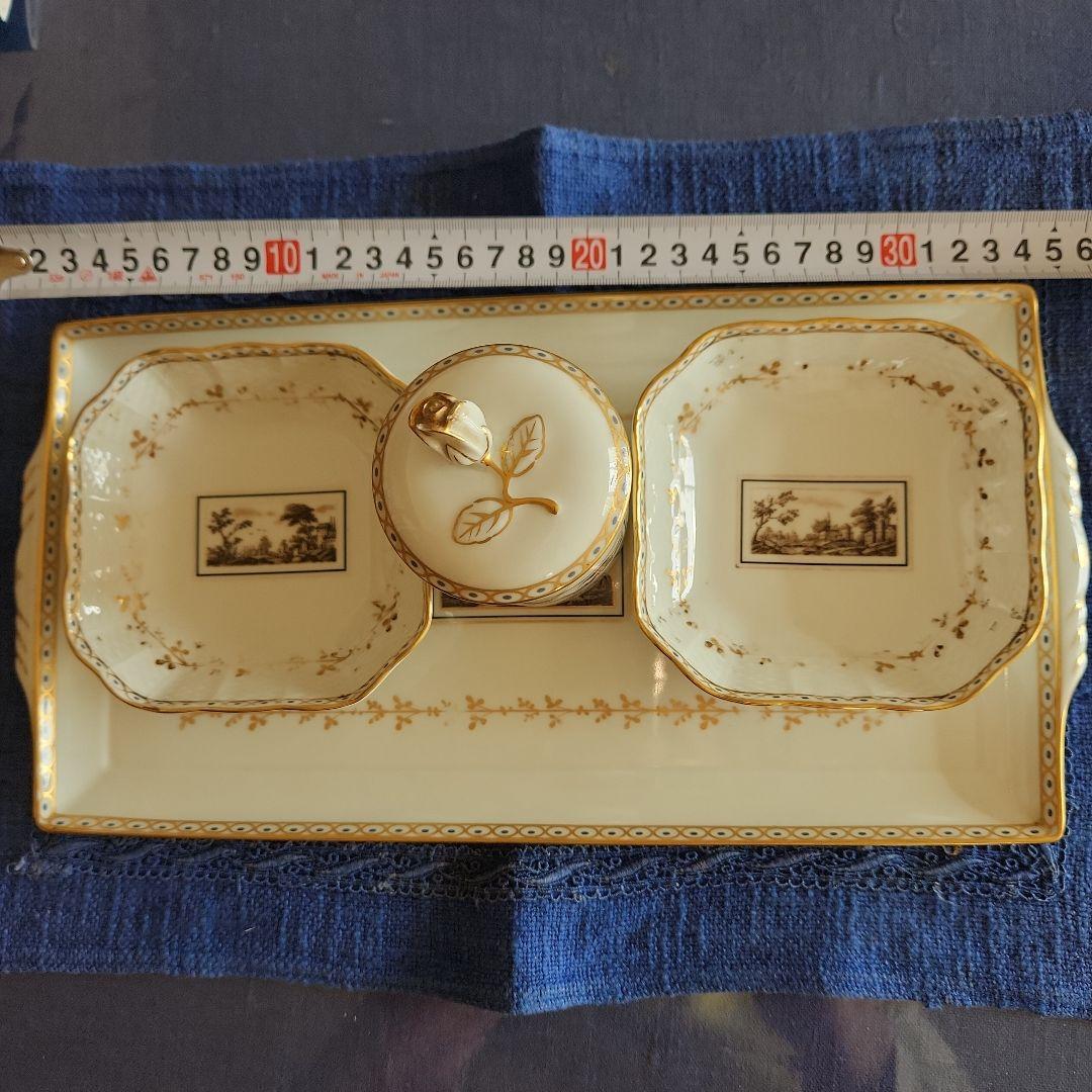 リチャード.ジノリ　イタリア　小物入れセット　磁器　風景画　薔薇