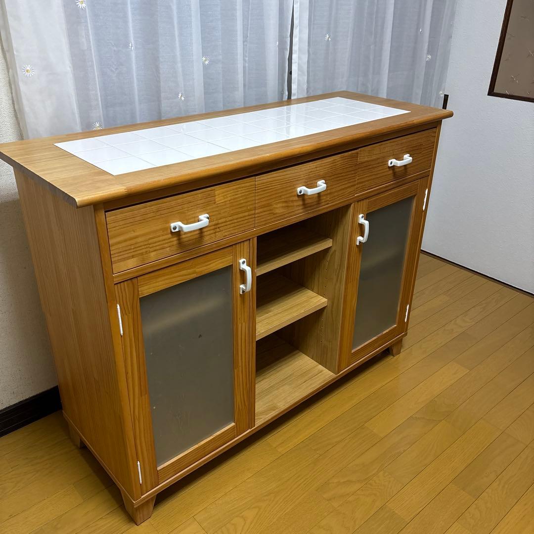 希少 廃盤　モモナチュラル　ウッドワゴン キッチンカウンター