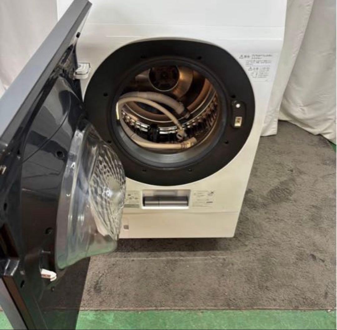 77　設置無料　ドラム式洗濯機　SHARP　11キロ　安い　左開　中古　綺麗