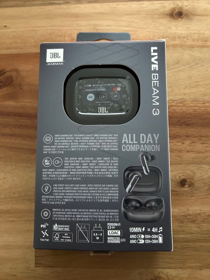 JBL LIVE BEAM 3 ワイヤレスイヤホン　ブラック　美品