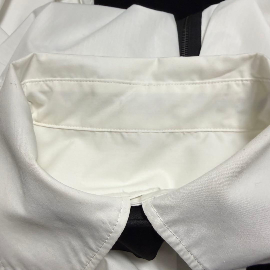 DimMoire ホワイト 長袖 ネクタイ付きシャツ