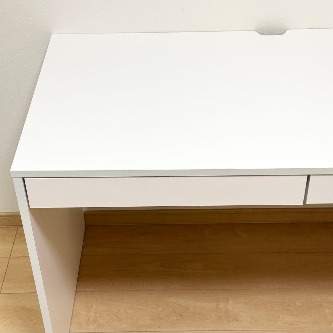 【美品✨】パソコンデスク 幅120cm 引き出し 奥行60cm 机 白 木製