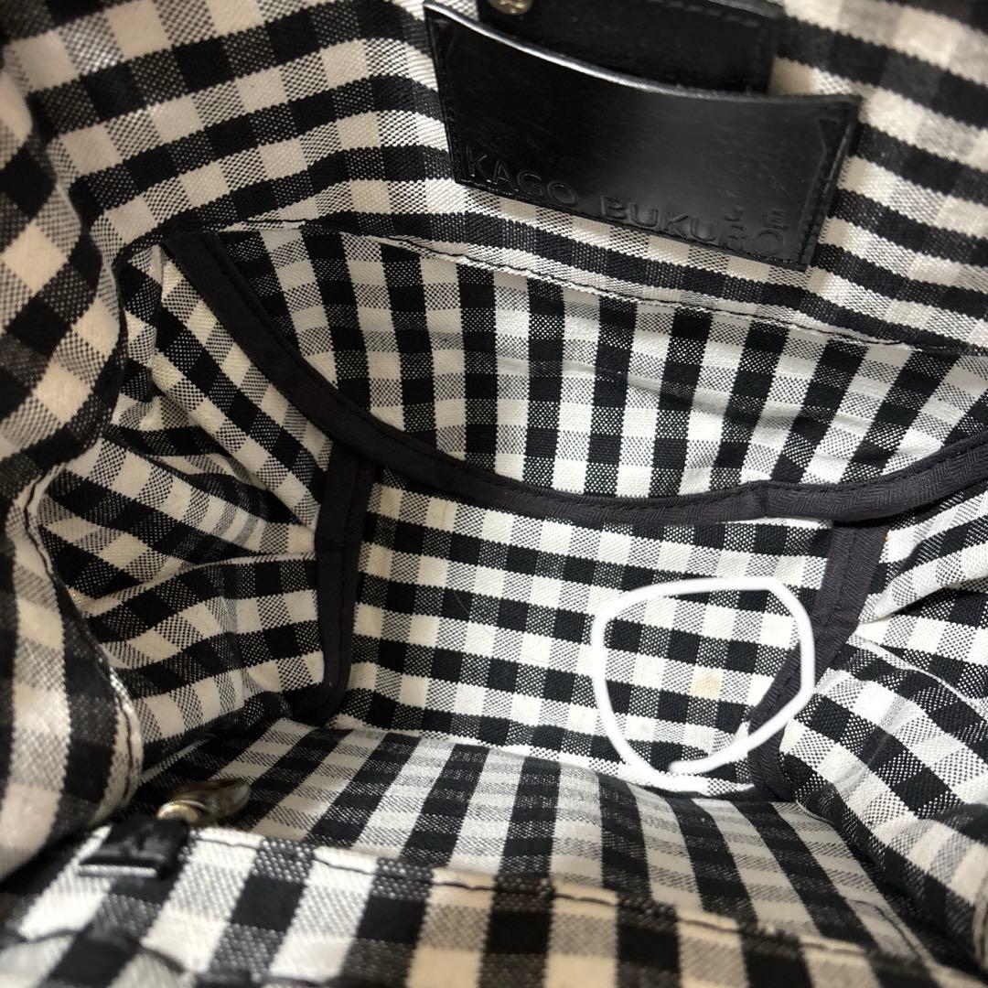 エバゴス ebagos ギンガムチェック　カゴバッグ 被せ布