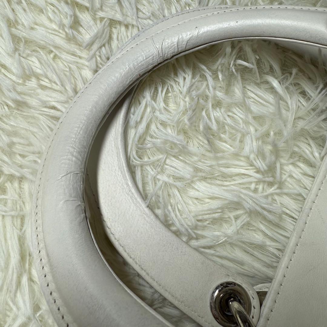 Dior レディディオール カナージュ ハンドバッグ ホワイト 白