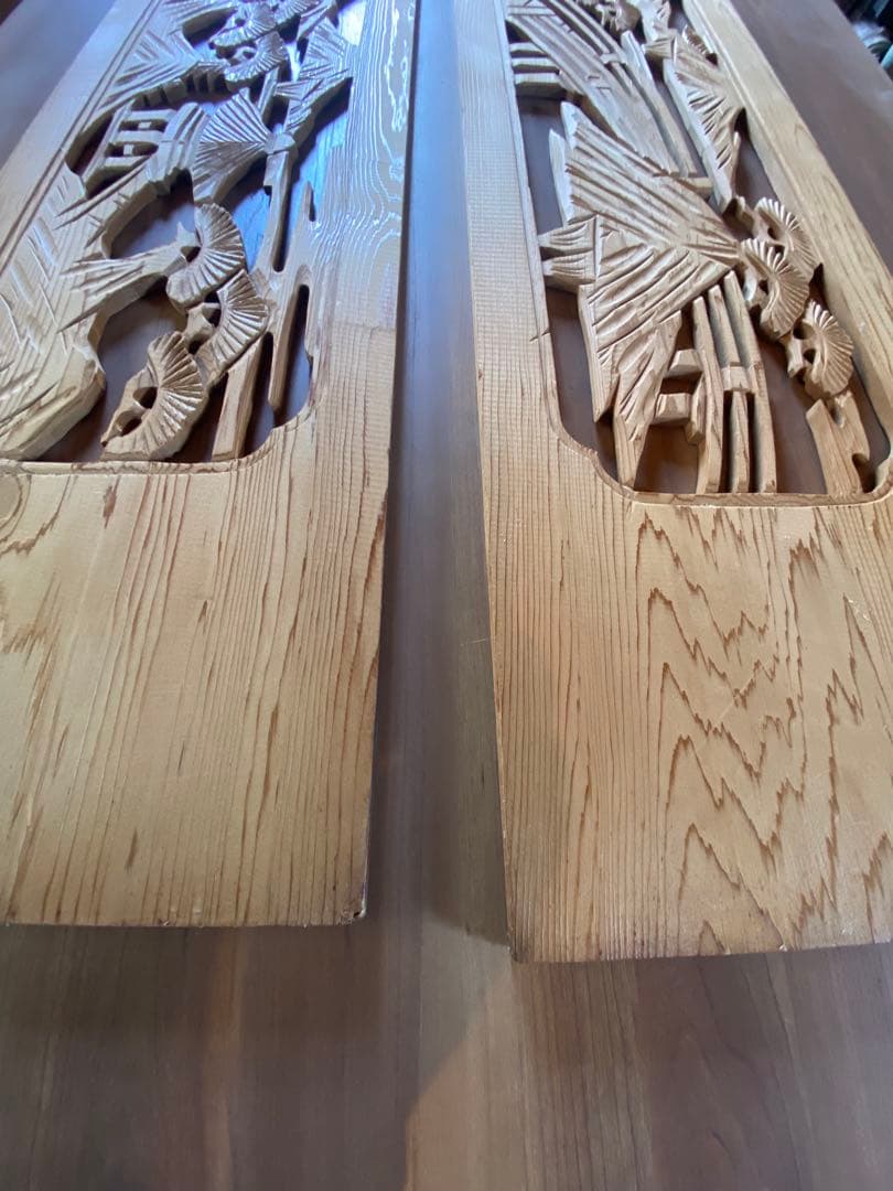 彫刻欄間2枚1組⓴