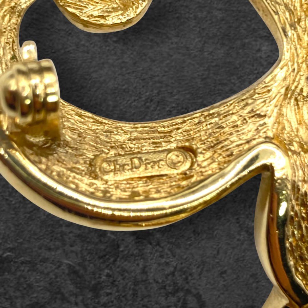 Dior リボンブローチ ゴールド×ラインストーン351