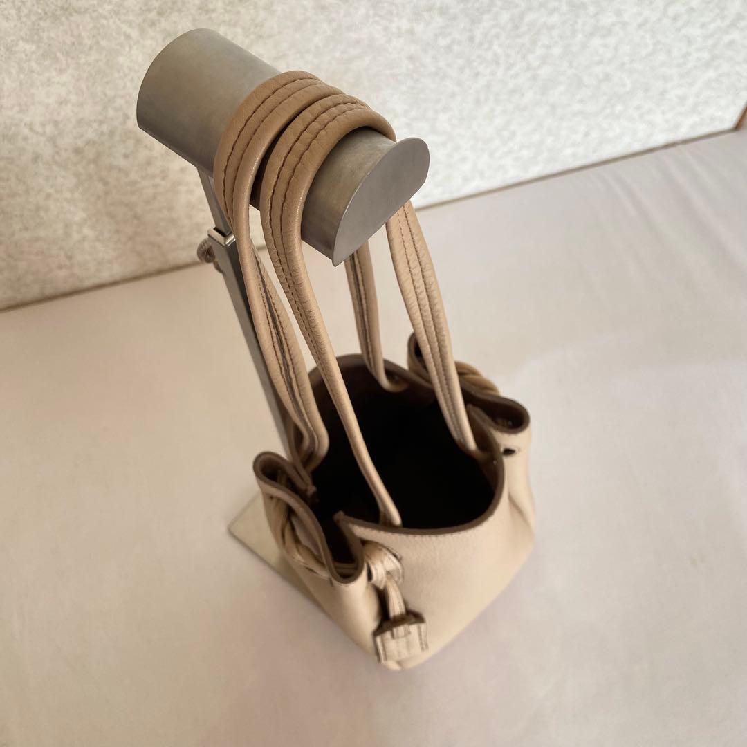 完売カラー✨HIROFU ヒロフ ロシェ レザーショルダーバッグ S ティー