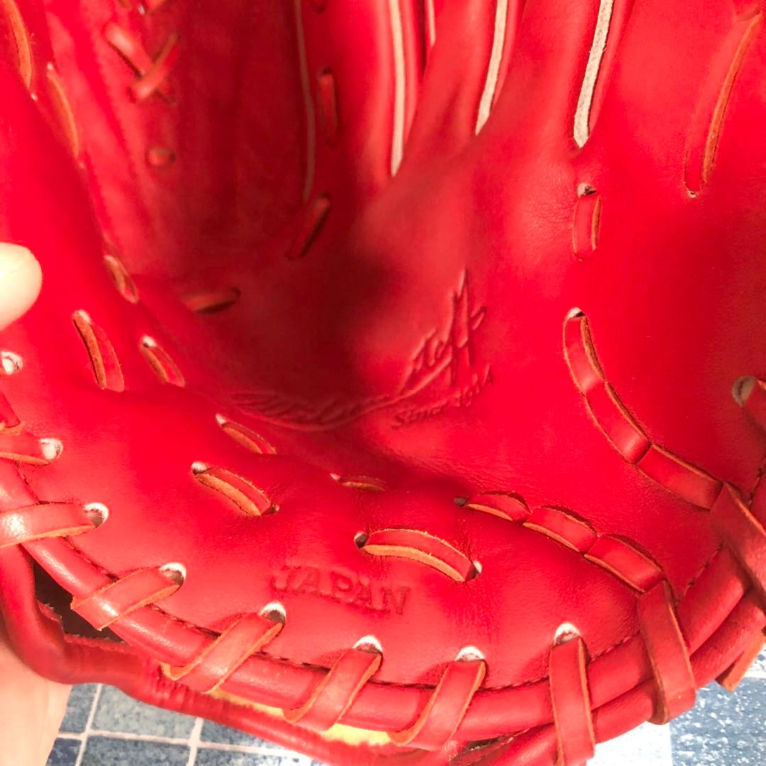 Wilson 赤 軟式グローブ 投手 ピッチャー ウィルソン 美品 レッド