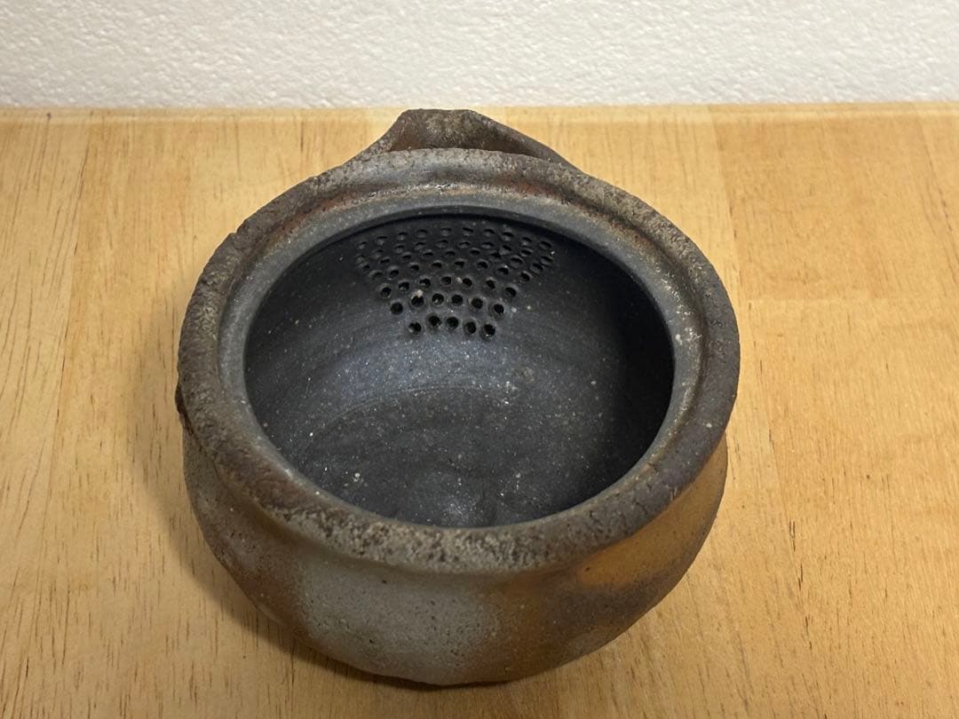 74.備前焼 宝瓶 登り窯 梅 手びねり 急須