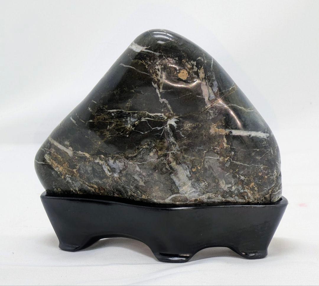 h*o様 菊花石　糸菊の紅白花　孔雀系母岩　山形　根尾 鑑賞石 水石 自然石　木