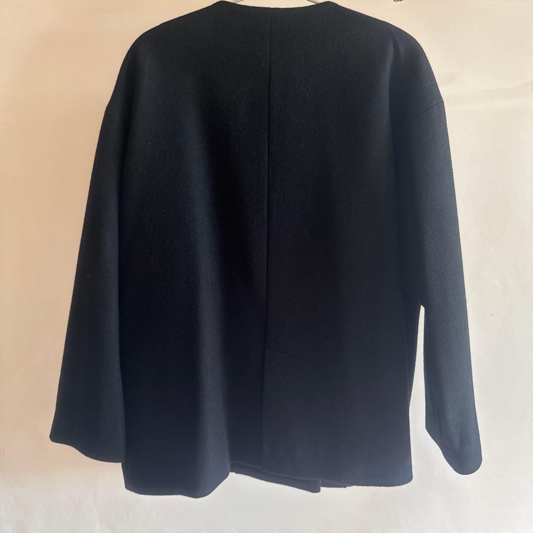 【美品】ビュルデサボン　ウール100%ハーフコート　ブラック
