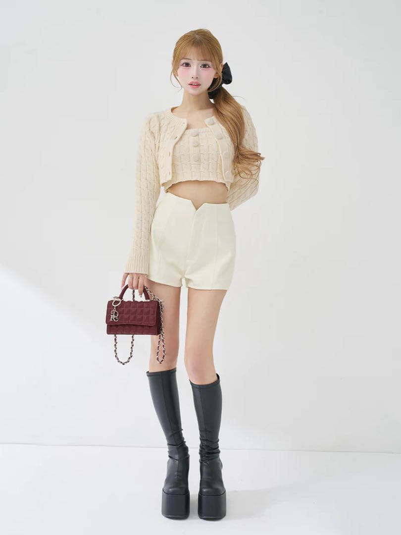 新品 ダーリッチ ボルドー DRチャームチョコレートハンドバッグ バレンタイン