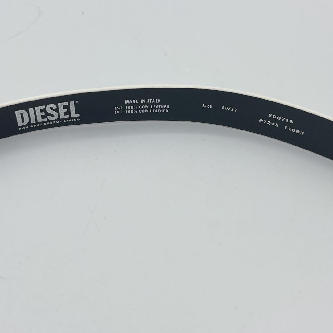 未使用 ディーゼル Dロゴバックル ベルト 80 本革　ホワイト　白
