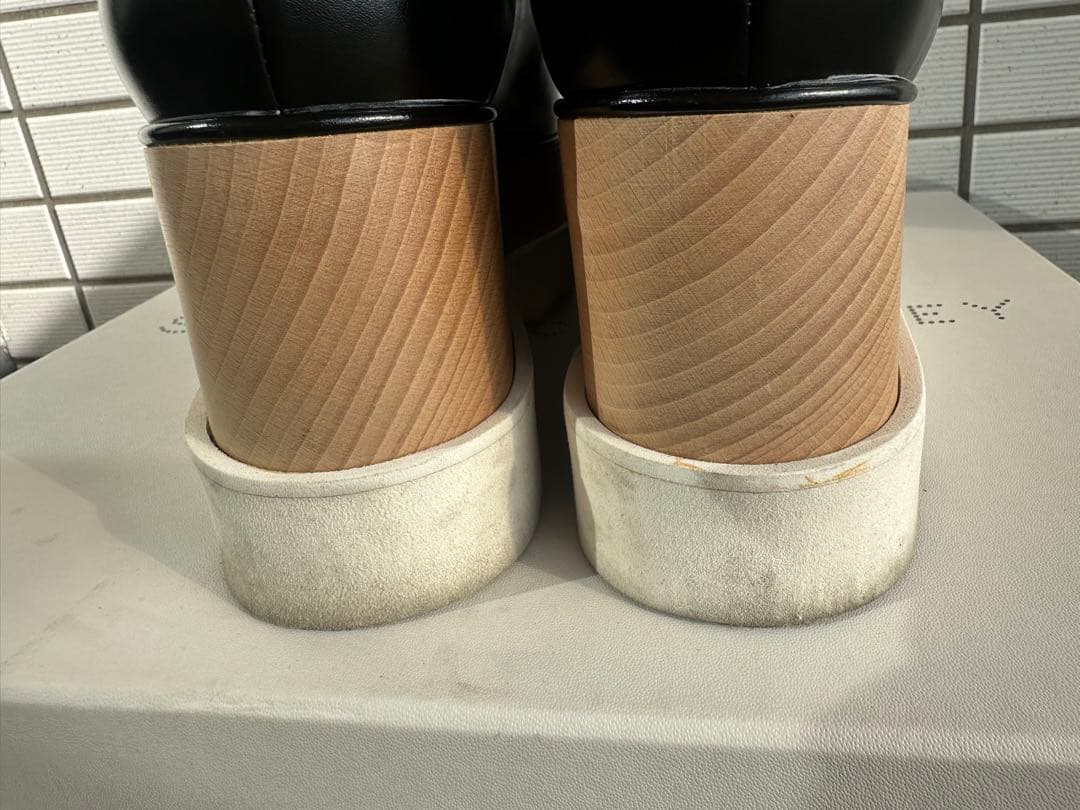 ステラマッカートニー エリス 35.5 黒 レザー 厚底 レースアップシューズ