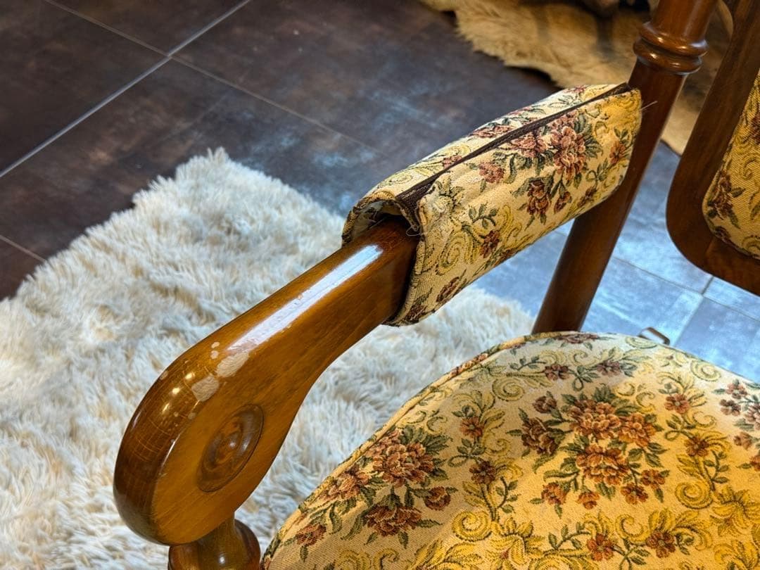 ロッキングチェア　ソファ　ゴブラン模様　アームチェア　ゆり椅子　ソファ　SZ