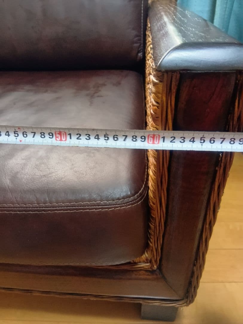 ウォーターヒヤシンス1人掛けソファ//アジアンソファ 座面背モタレPUレザー調