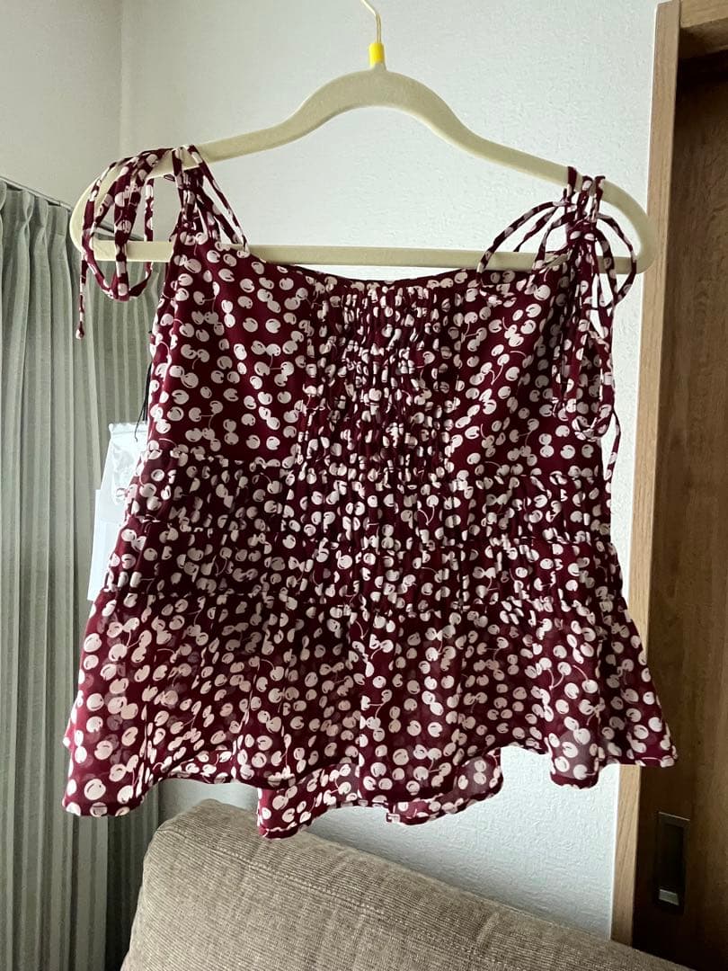 herlipto Cherry Pattern Strap Top S チェリー