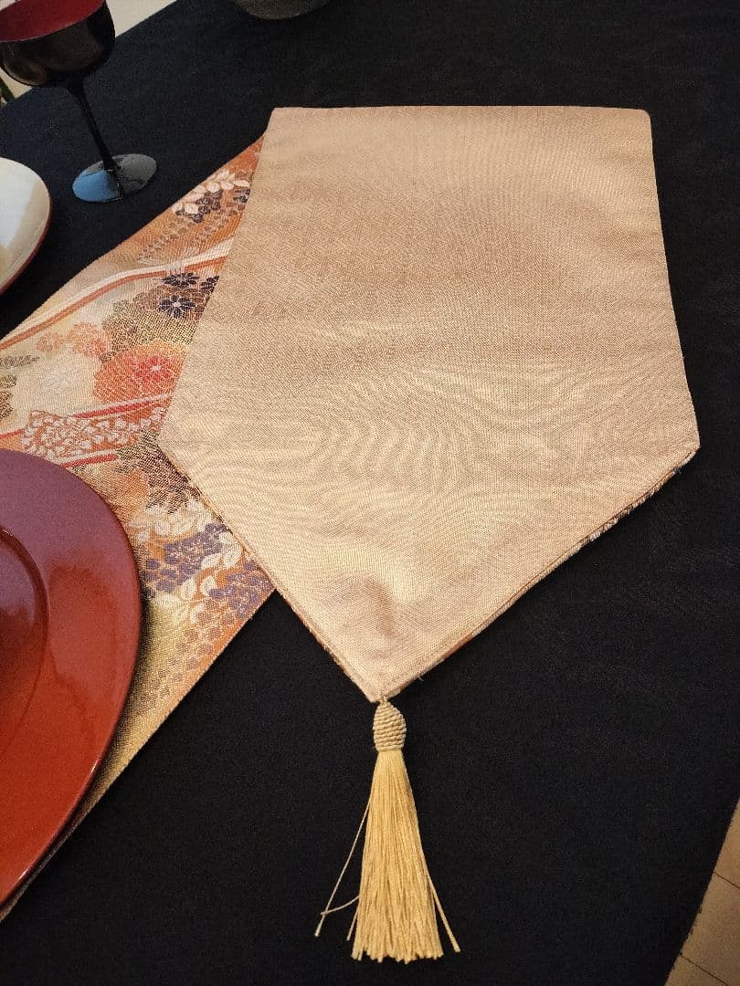 A922★逸品‼️ 全通帯‼️ひな祭り‼️袋帯正絹テーブルランナー2m17cm