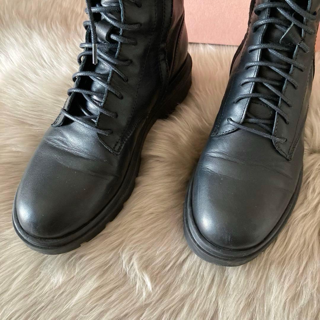 ファビオルスコーニ＊トラックソール レースアップ 編み上げサイドジップブーツ36