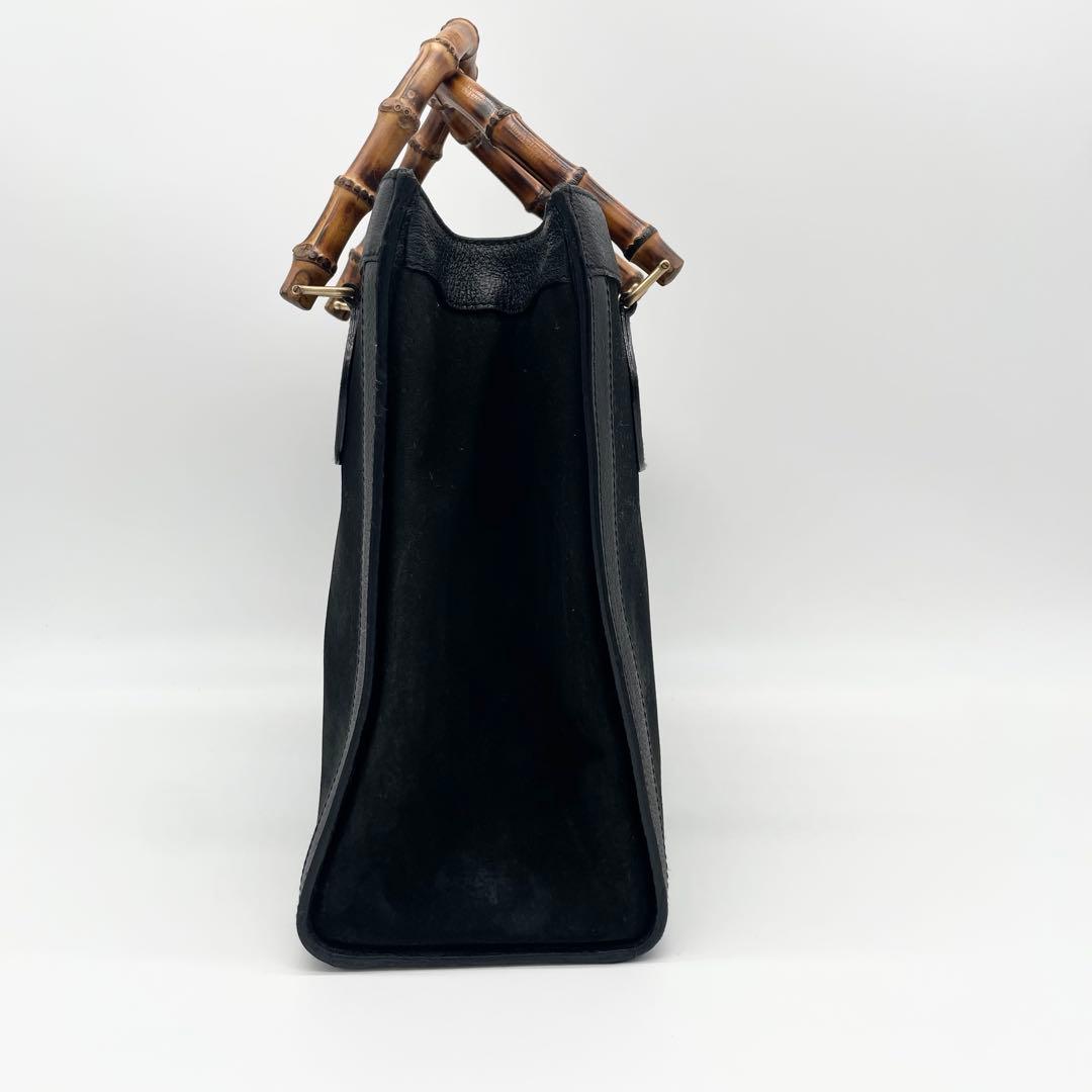 美品　GUCCI ダイアナ　バンブー　ハンドバッグレザー　スエード　ブラック