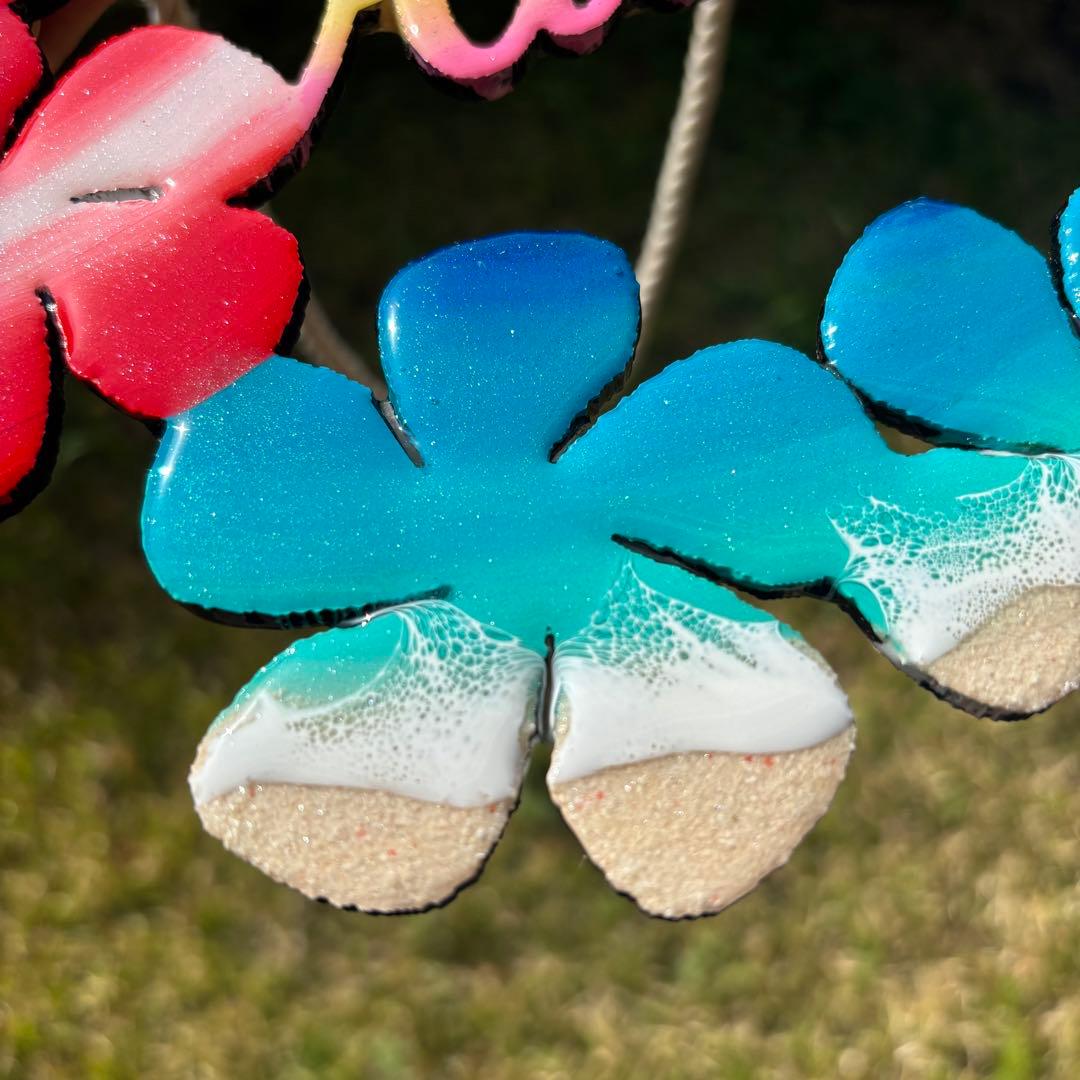 レジン　オーシャンアート　プルメリアリース　海　29cm　No.1010