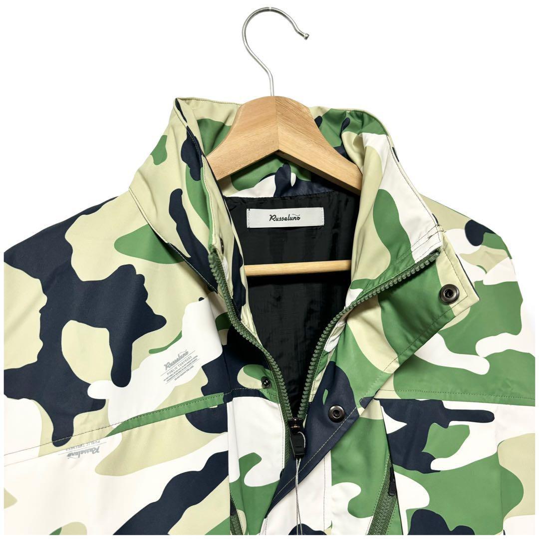 新品 ラッセルノ ゴルフ 2Way カスタム ロング ジャケット カモ XL 6