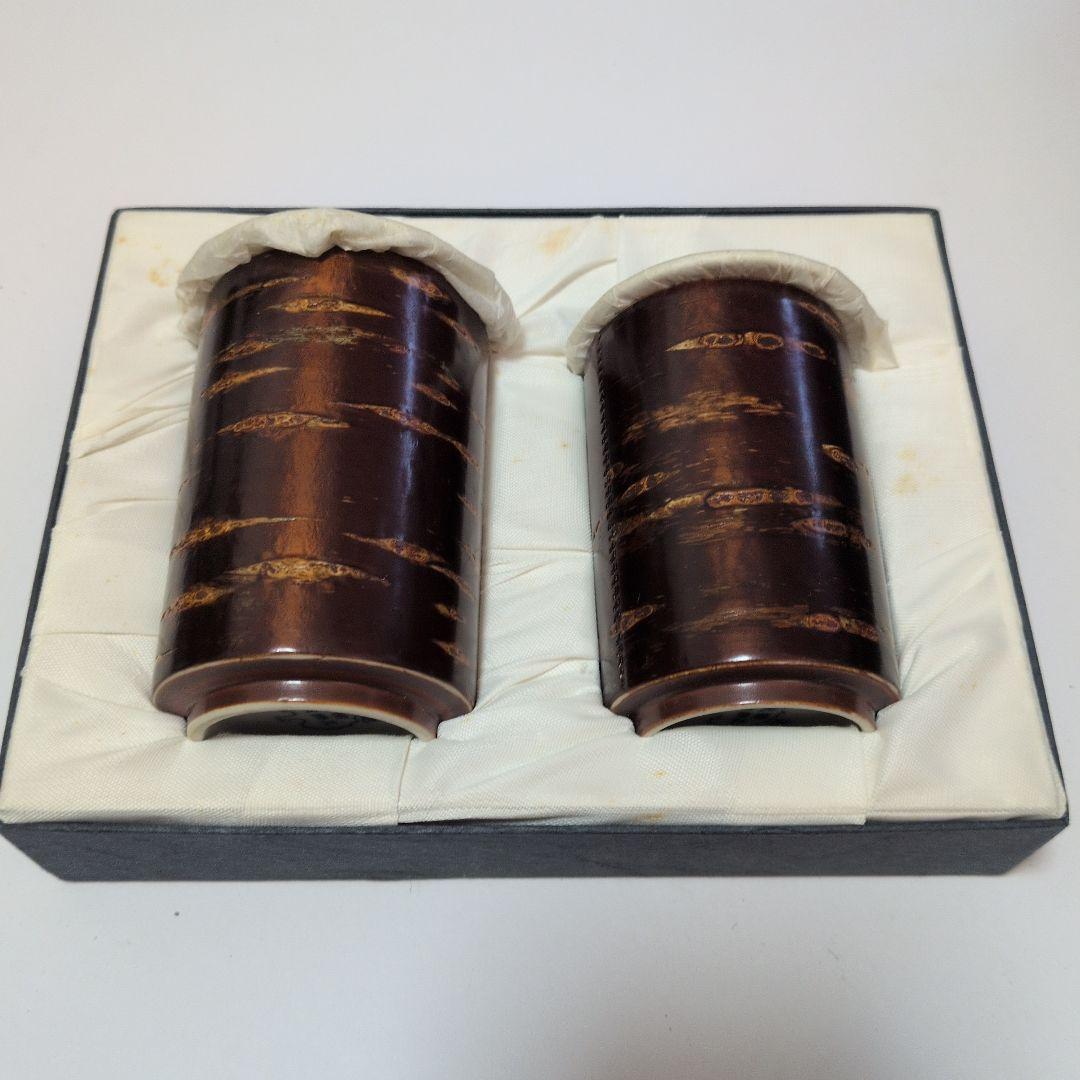 木製円筒形容器 2個セット　アンティーク　秋田