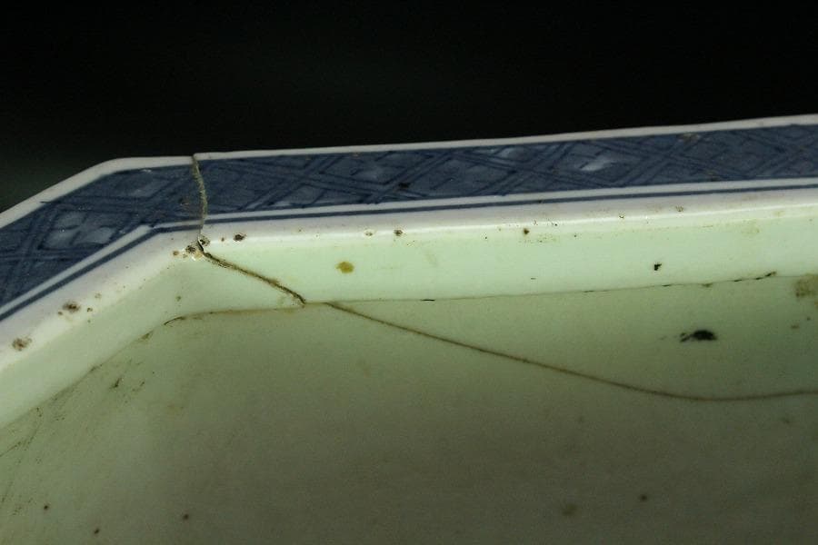 中国美術 青花 馬紋 八方器 高30cm 水屋鉢伝来 成化年製 款 K-A866