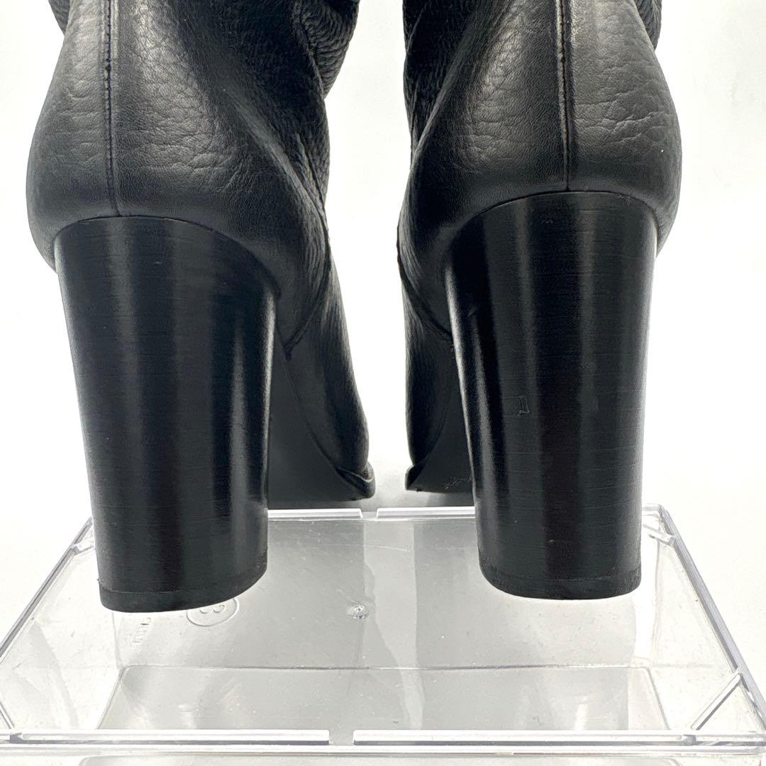 グッチ インターロッキング ロングブーツ 【36】チャンキーヒール ブラック