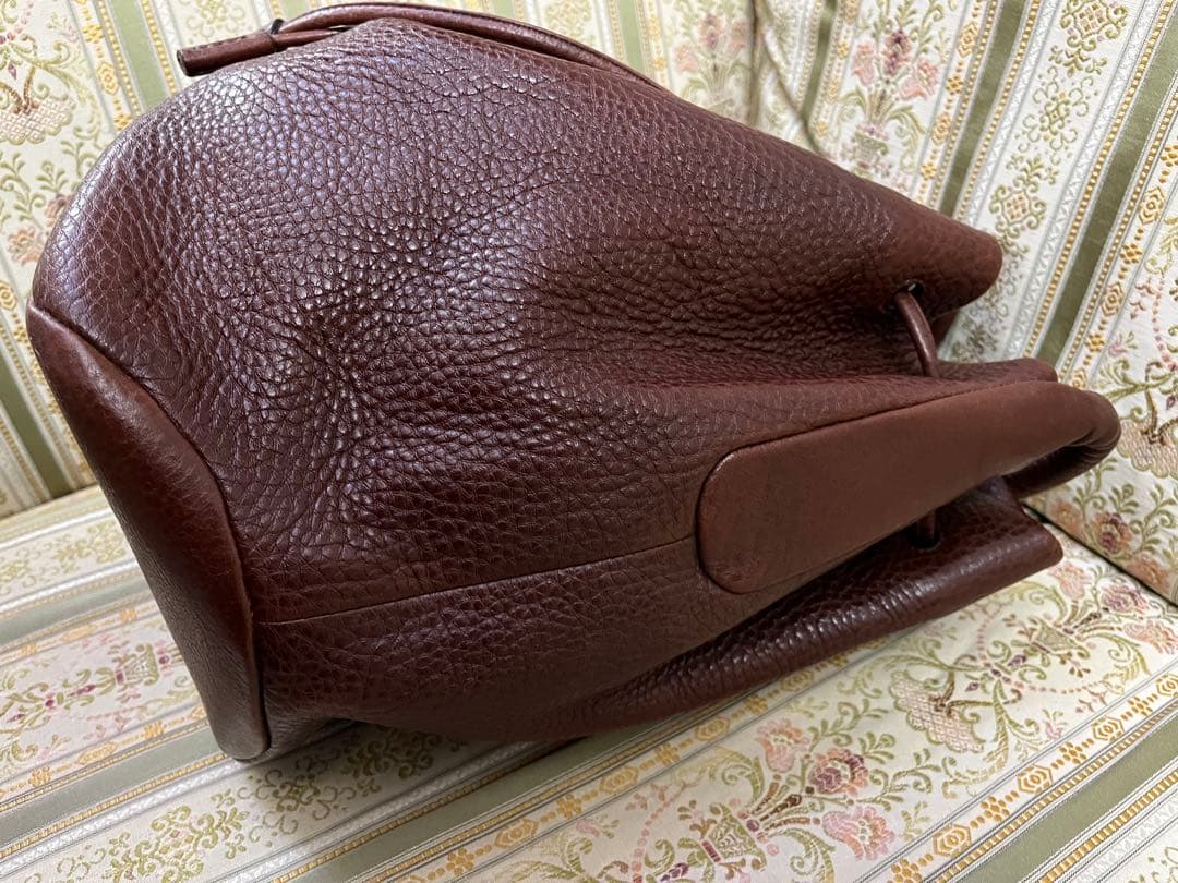 HIROFU ブラウンレザー巾着　バケツ型ショルダーバッグ