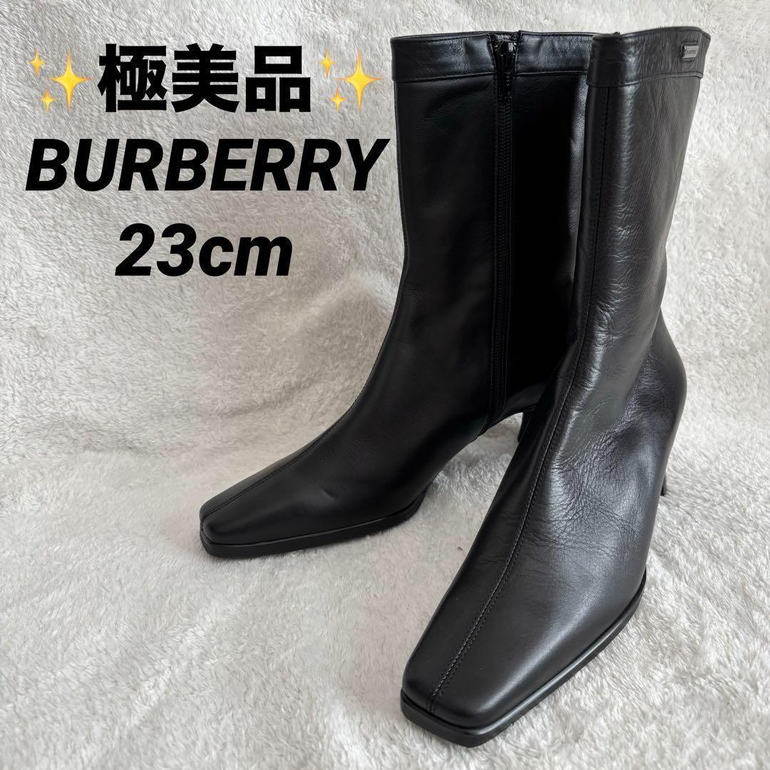 ✨️極美品✨️ BURBERRY バーバリー ショートブーツ レザー 23cm