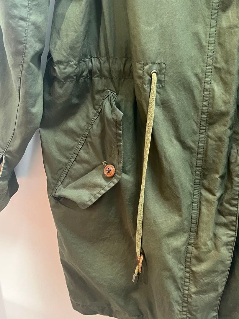 希少　英国製フレッドペリー　モッズコート　カーキ　　ワックス　背中ワッペン　刺繍