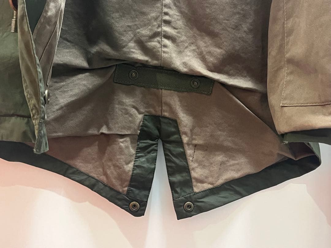 希少　英国製フレッドペリー　モッズコート　カーキ　　ワックス　背中ワッペン　刺繍