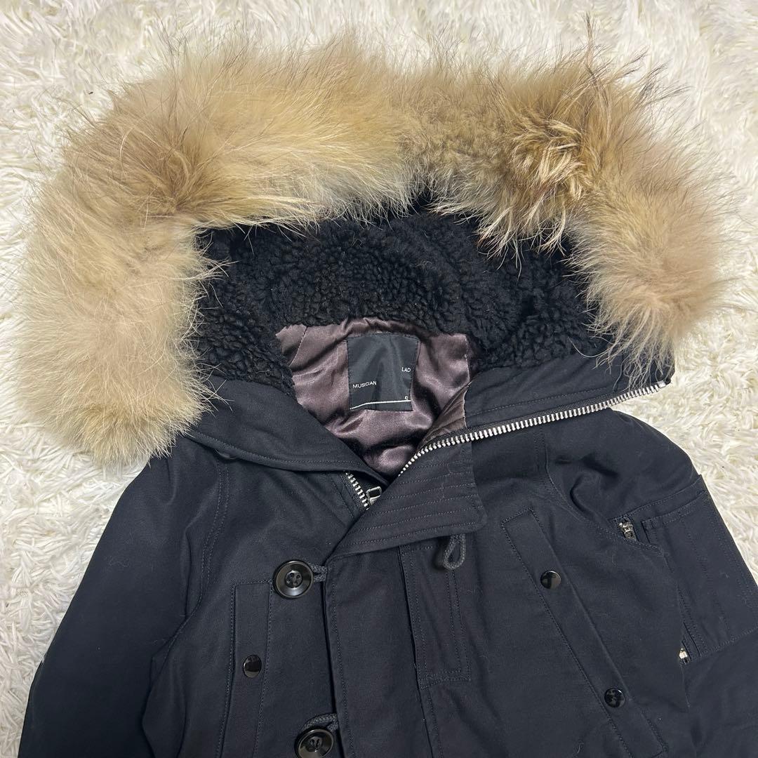 ラッドミュージシャン　モッズコート　N3-B ファー　ブラック　サイズ42