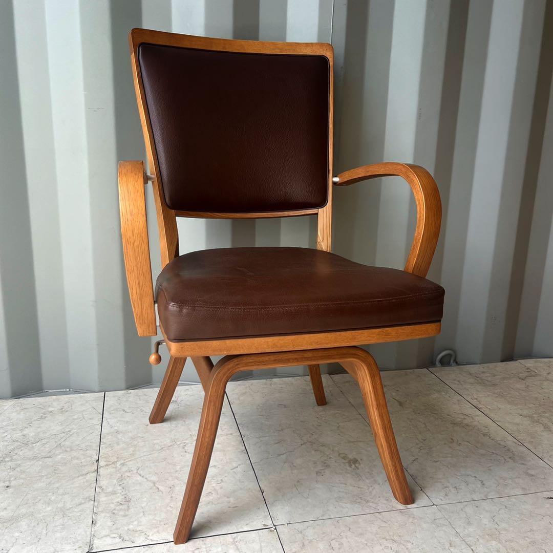 取付無料！カリモク チターノ 肘掛付おしゃれブラウン回転式ダイニングチェア✨