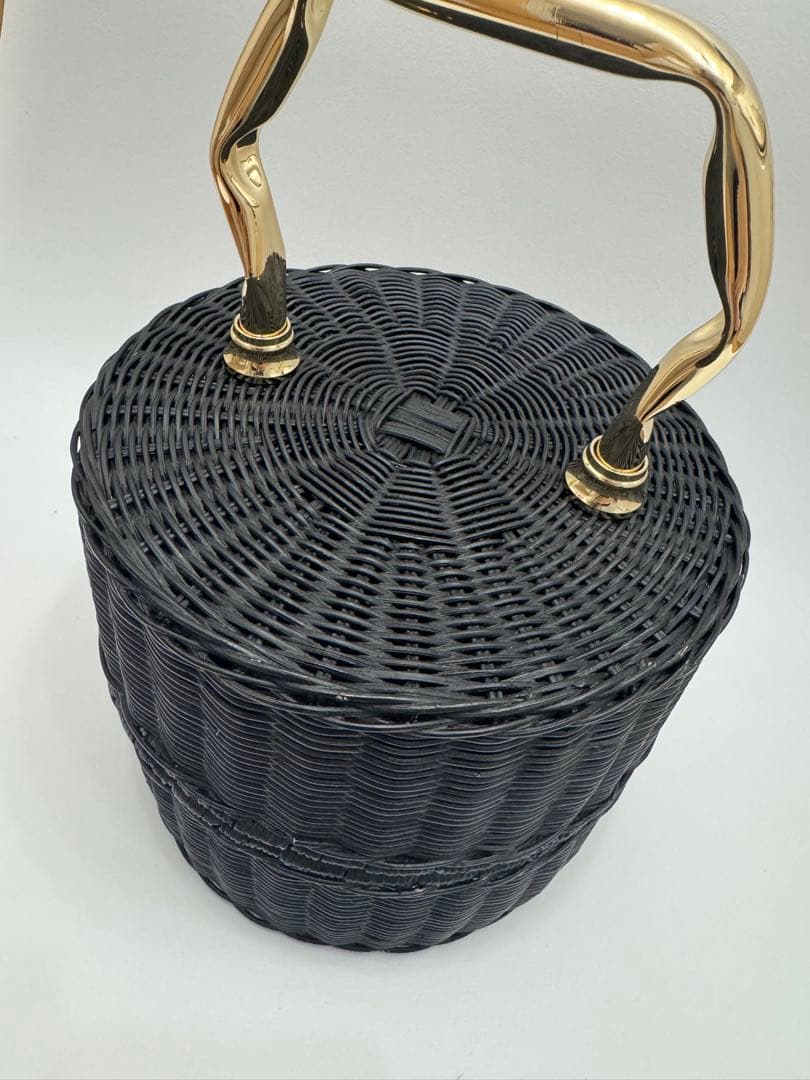 マニマリス manimaris パンケーキバスケット ダブル かごバッグ 黒