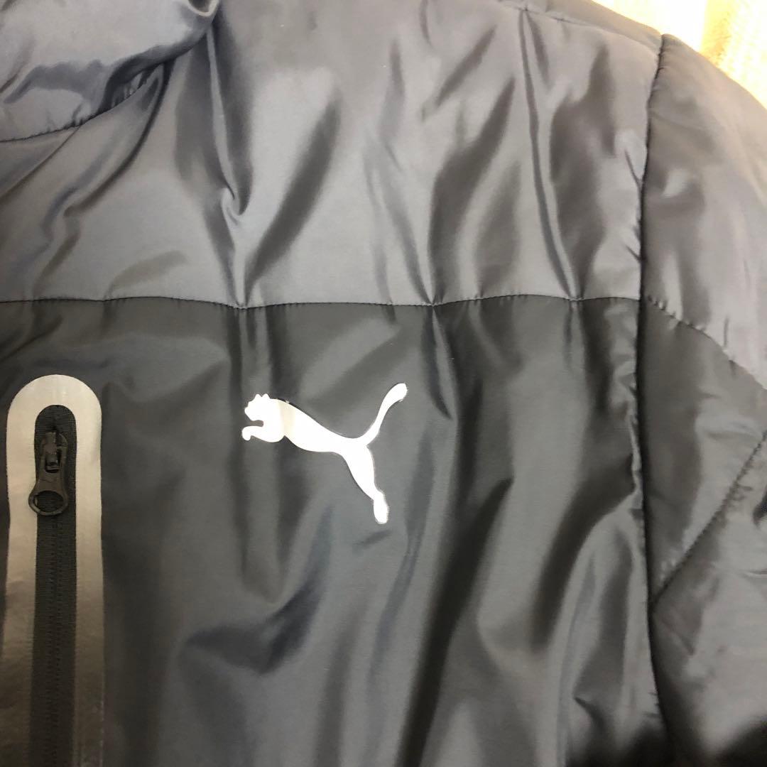 【PUMA・プーマ】 ロングベンチコート　メンズMサイズ　ダークグレー　中古品