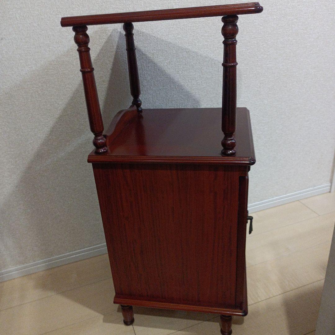 昭和レトロ　アンティーク　木製電話台・ファックス台 2段式 　四国工芸