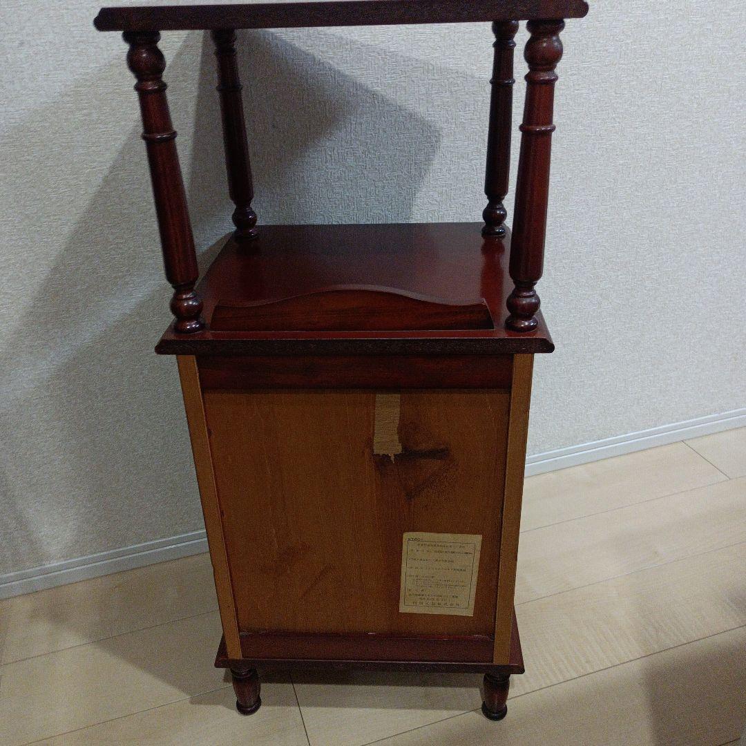 昭和レトロ　アンティーク　木製電話台・ファックス台 2段式 　四国工芸