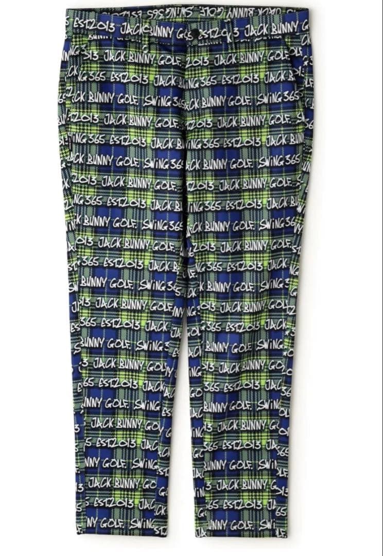 新品 パーリーゲイツ ジャックバニー ドビー二重織り裏起毛パンツ(4)M/ライム