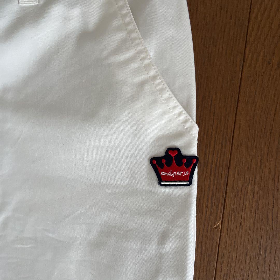 新品　アンパスィ　and per se ホワイトパンツ　ゴルフ　レディース