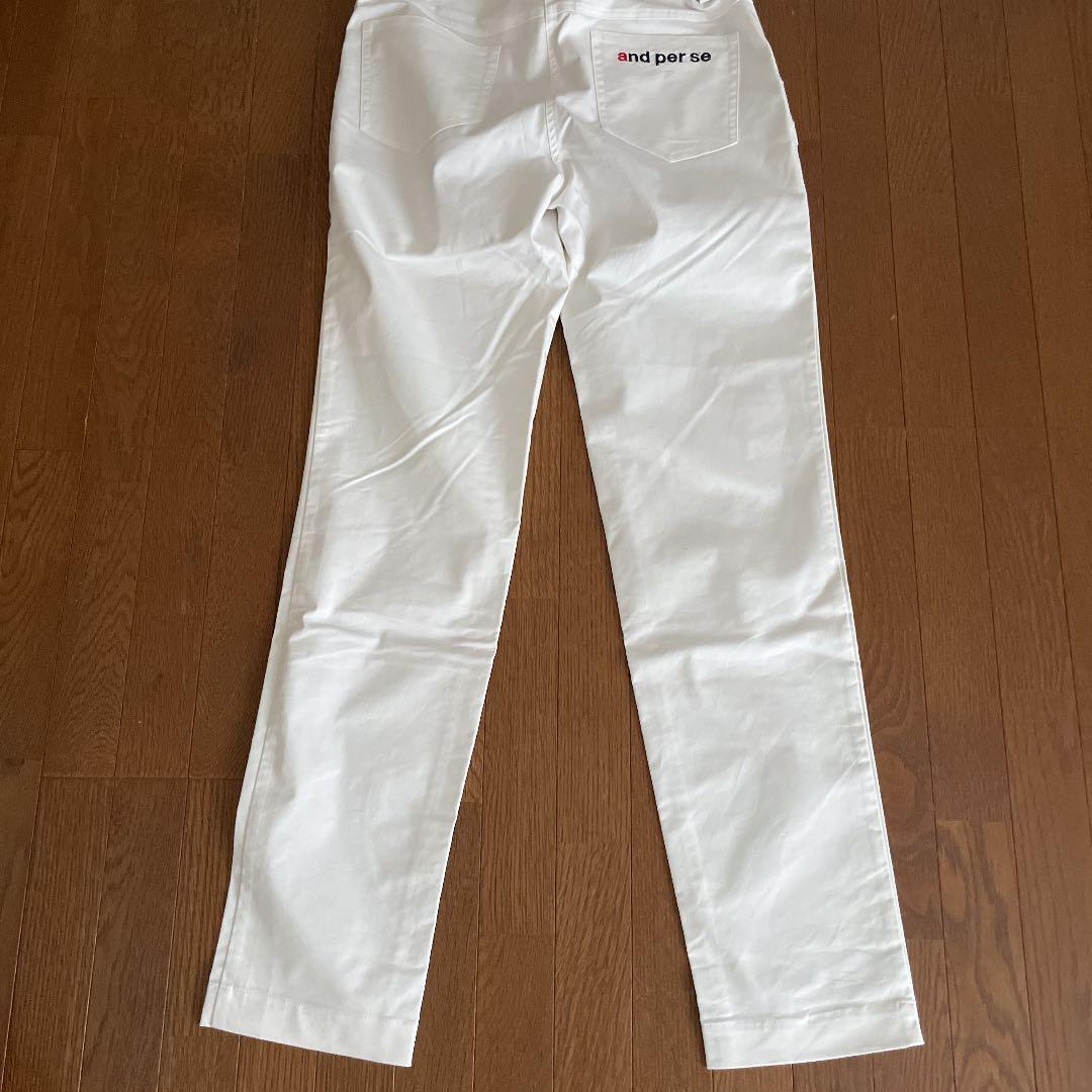 新品　アンパスィ　and per se ホワイトパンツ　ゴルフ　レディース