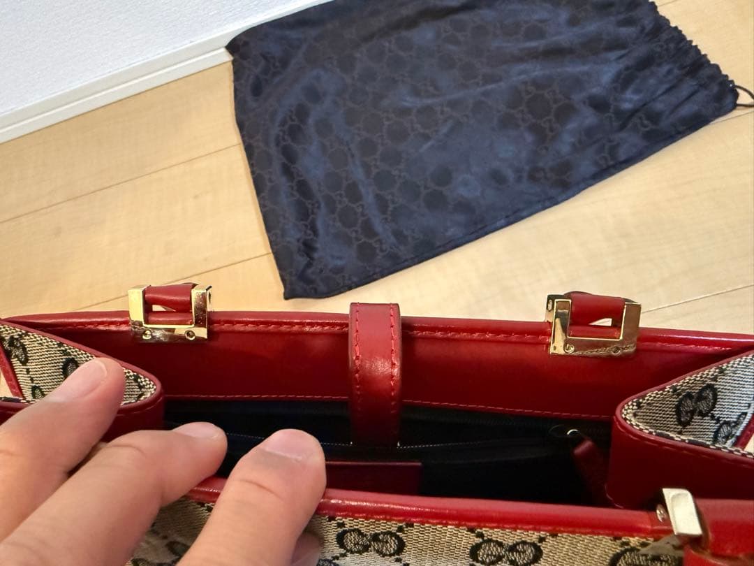 グッチ ハンドバッグ GGキャンバス/【中古】/美品/レディース