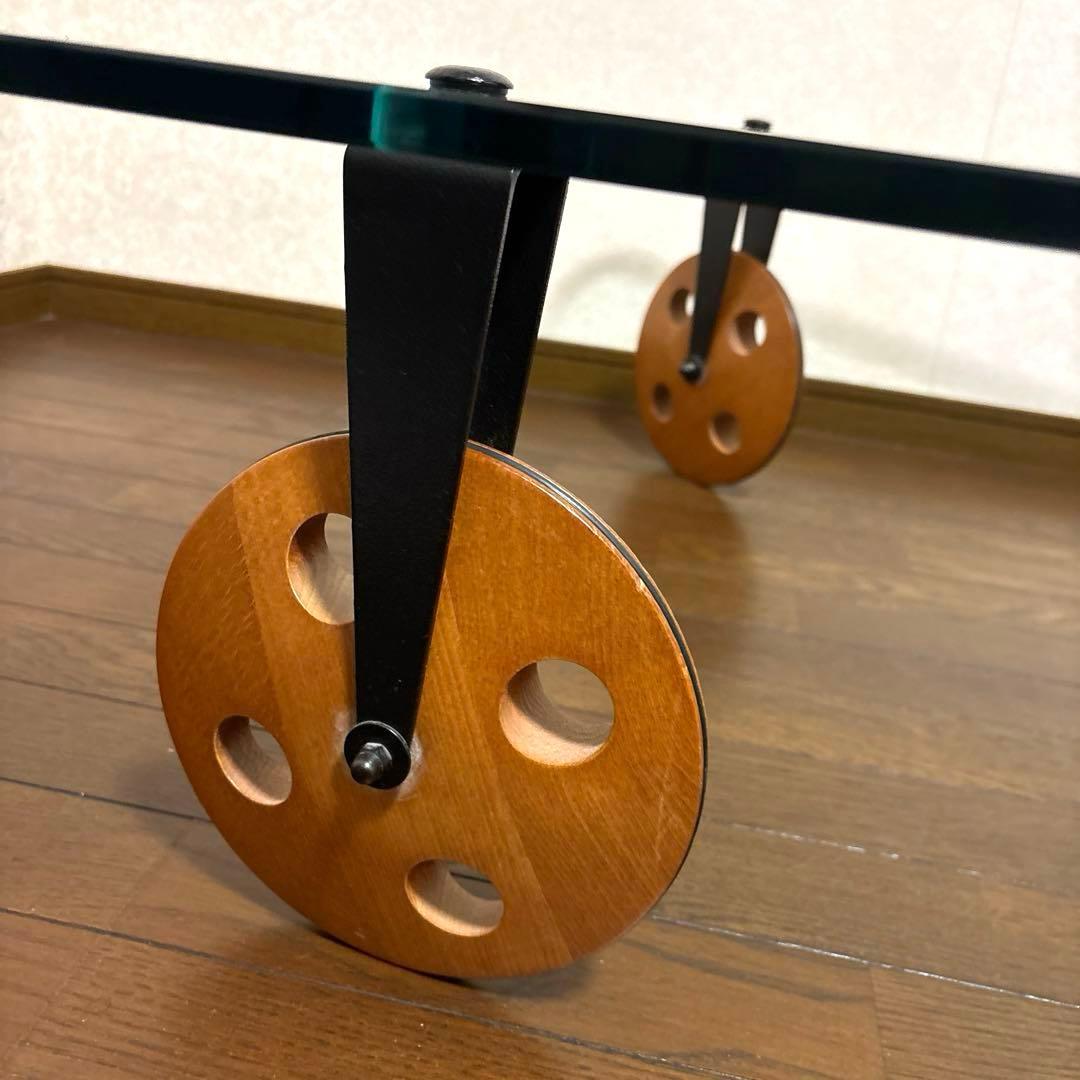 【良品】※直接お渡しのみ イタリア製 ガラストップ コーヒーテーブル