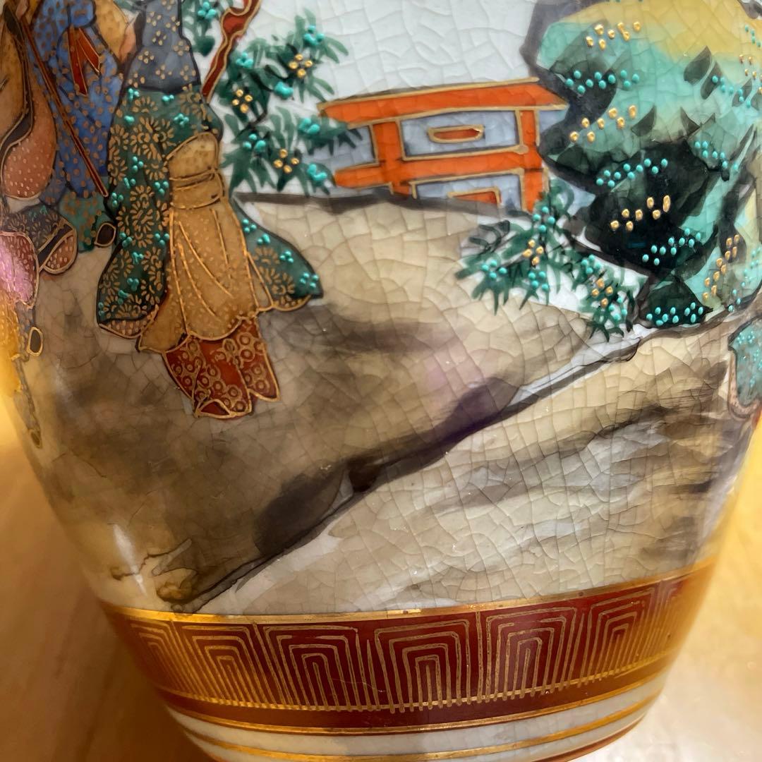 九谷焼き　松鶴　壷　骨董品　時代物