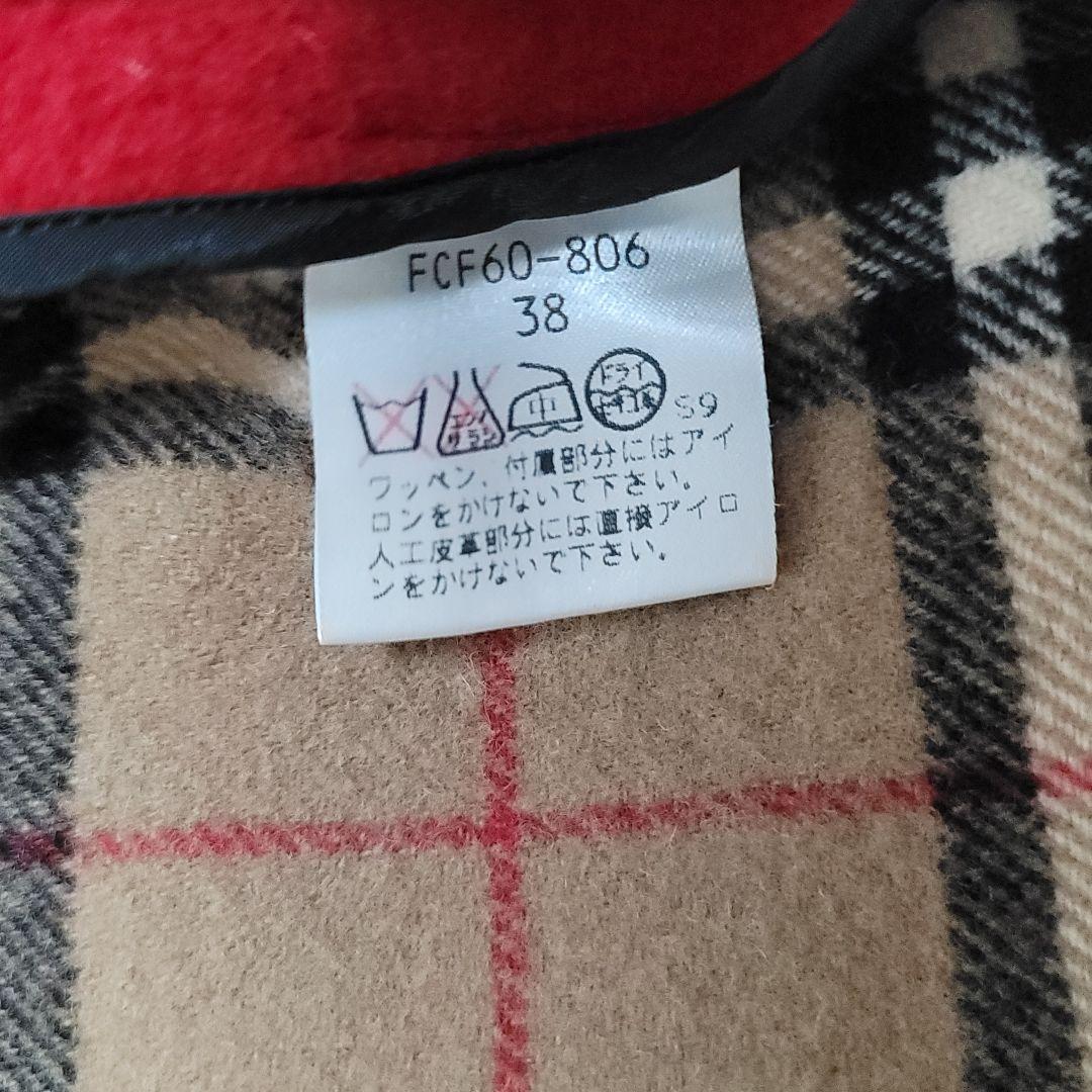 バーバリーブルーレーベル　フーデットコート ノバチェック　ホース刺繍　レザー