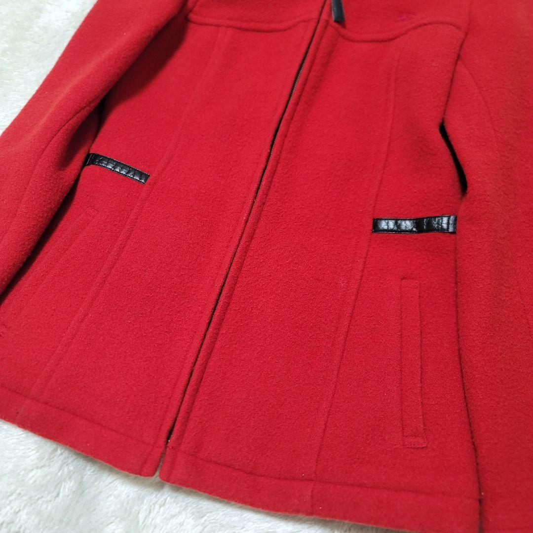 バーバリーブルーレーベル　フーデットコート ノバチェック　ホース刺繍　レザー