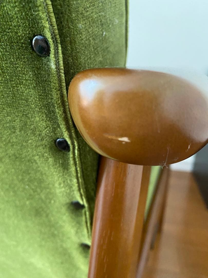 【送料込】カリモク60 Ｋチェア（モケットグリーン）