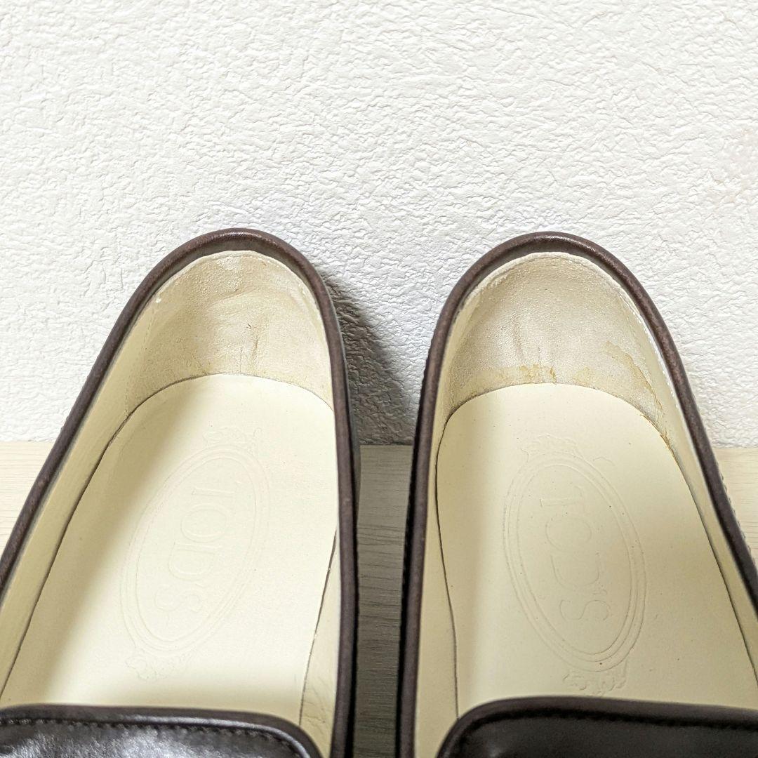 未使用級☆TOD‘S トッズ ローファー 本革 ダークブラウン 37